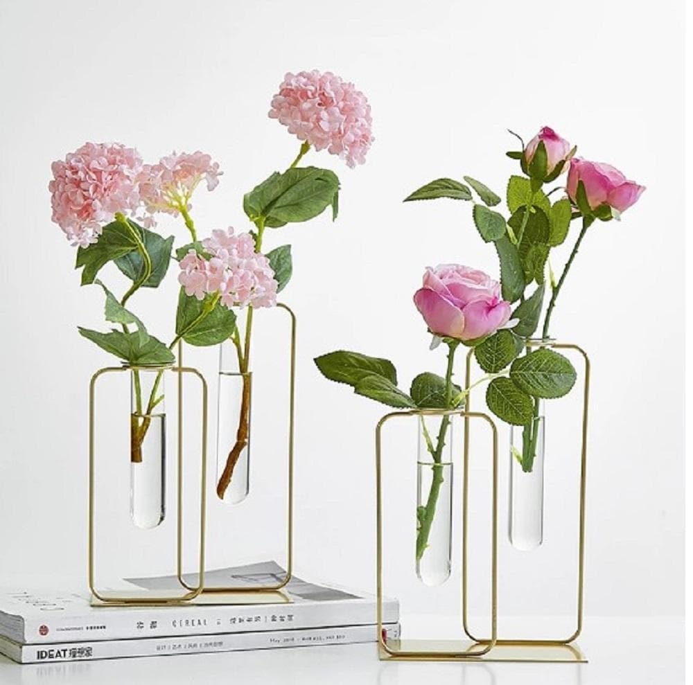 Golden Glass Vase for Home Decor Modern Minimalist 4