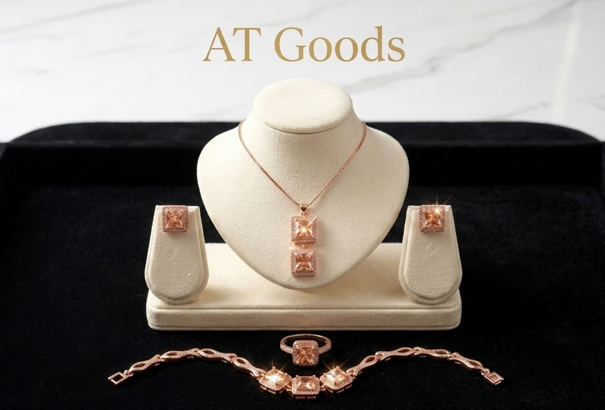 Rose Gold Morganite Jewelry Set 3
