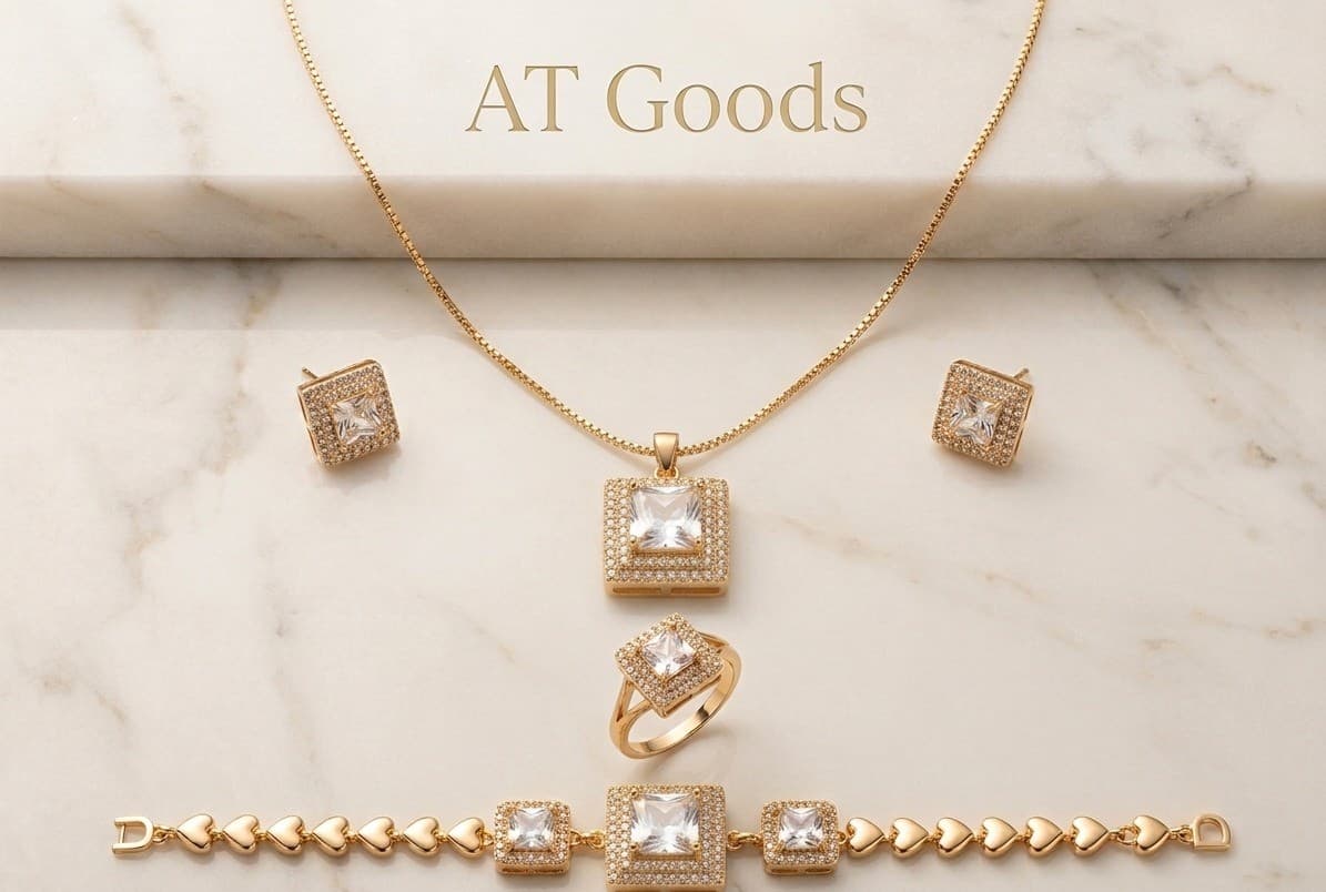  Elegant Square Zircon Jewelry Set
