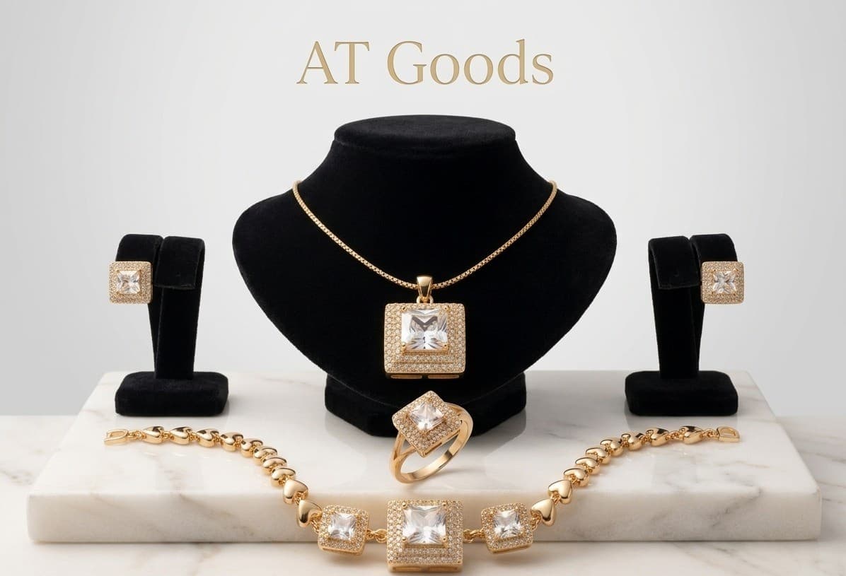  Elegant Square Zircon Jewelry Set 2