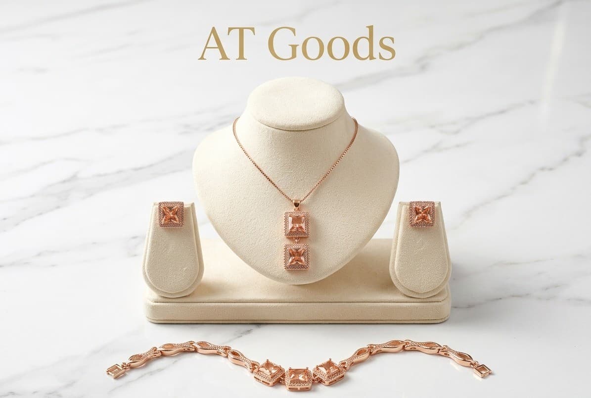 Rose Gold Morganite Jewelry Set