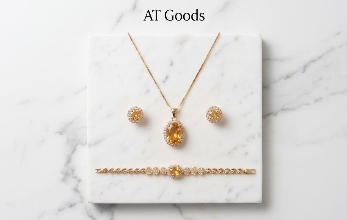 Champagne Stone Jewelry Set