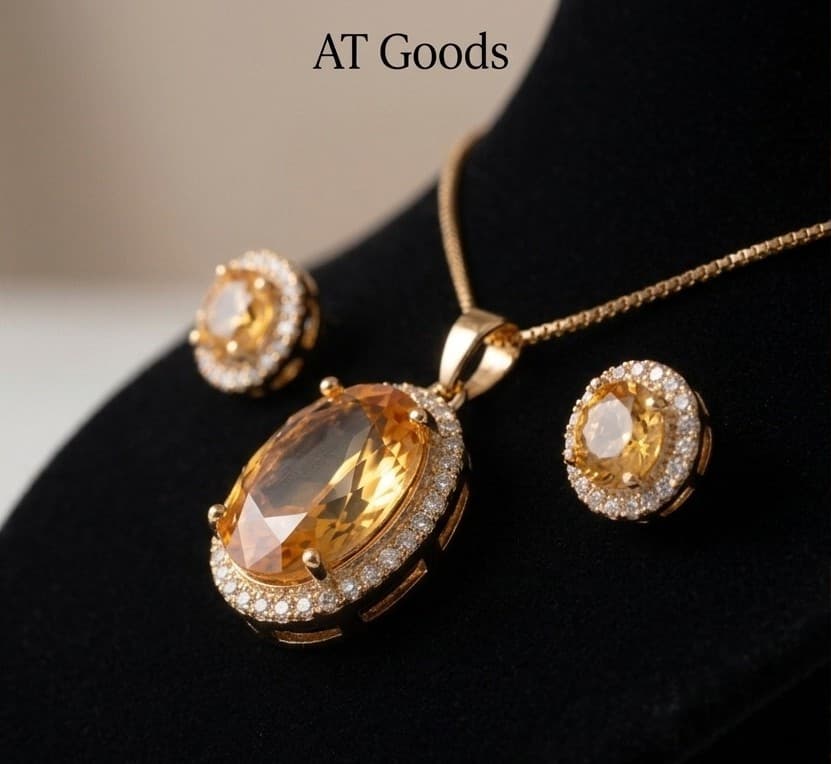 Champagne Stone Jewelry Set 2