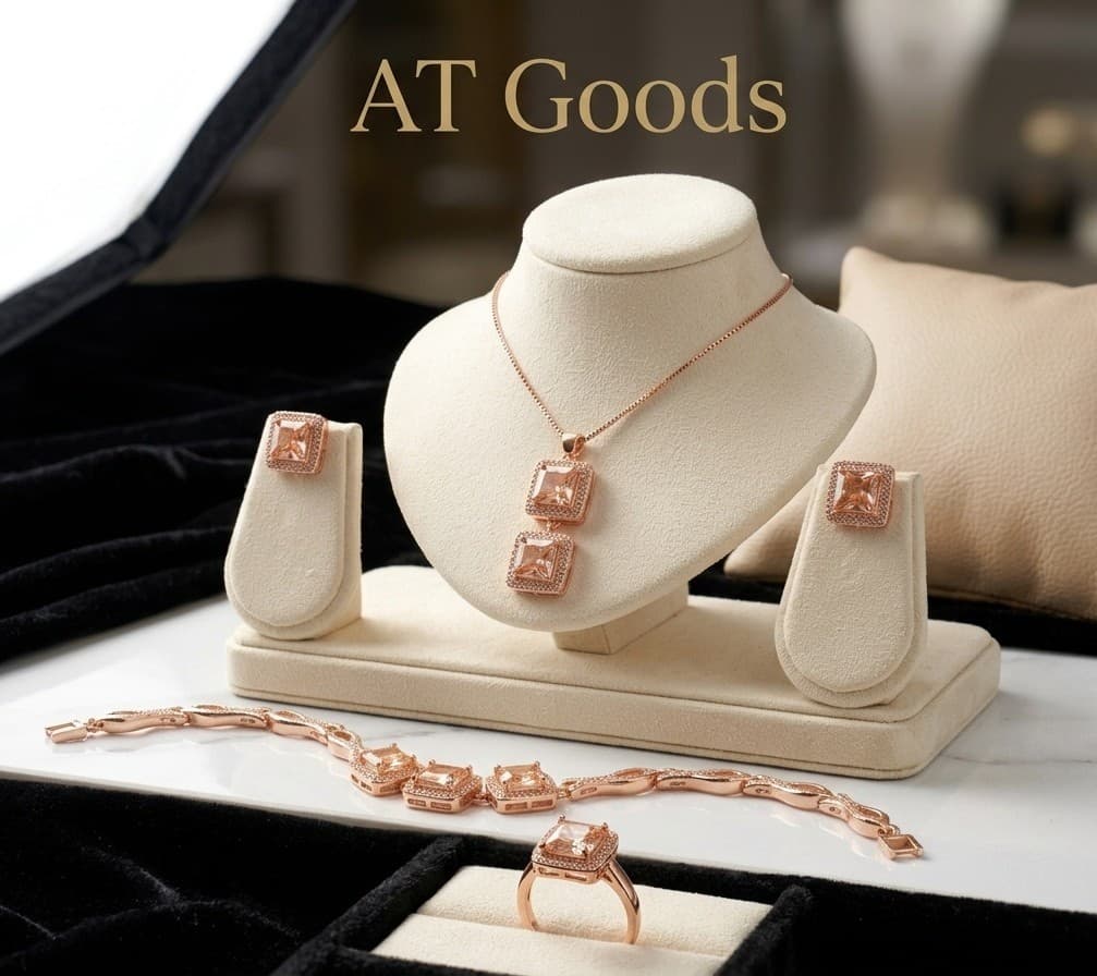 Rose Gold Morganite Jewelry Set 2