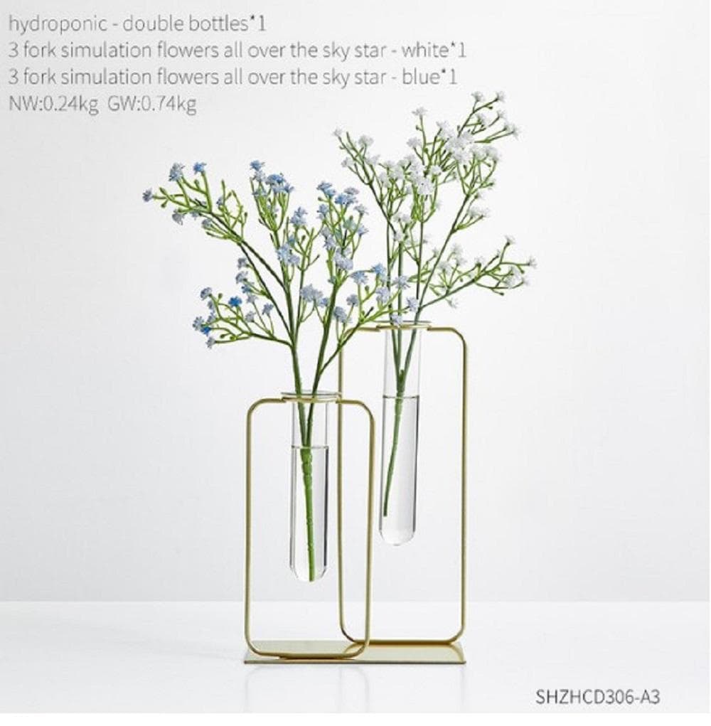 Golden Glass Vase for Home Decor Modern Minimalist 3